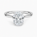 IGI Certified Lab Grown Diamond Engagement Ring Oval Brilliant Twisted Solitaire Ring