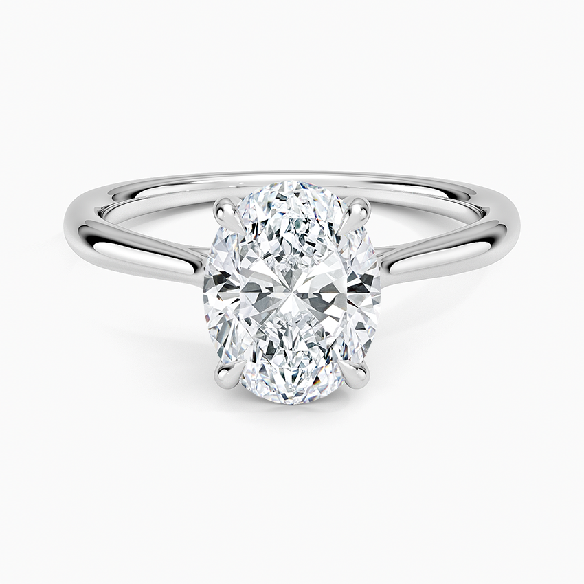 IGI Certified Lab Grown Diamond Engagement Ring Oval Brilliant Twisted Solitaire Ring