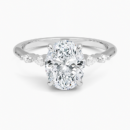 IGI Certified Lab Grown Diamond Engagement Ring Oval Brilliant With Kite Accent Diamond Ring