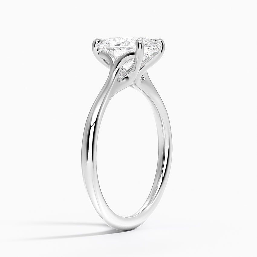 IGI Certified Lab Grown Diamond Engagement Ring Oval Brilliant Twisted Solitaire Ring - Image 2