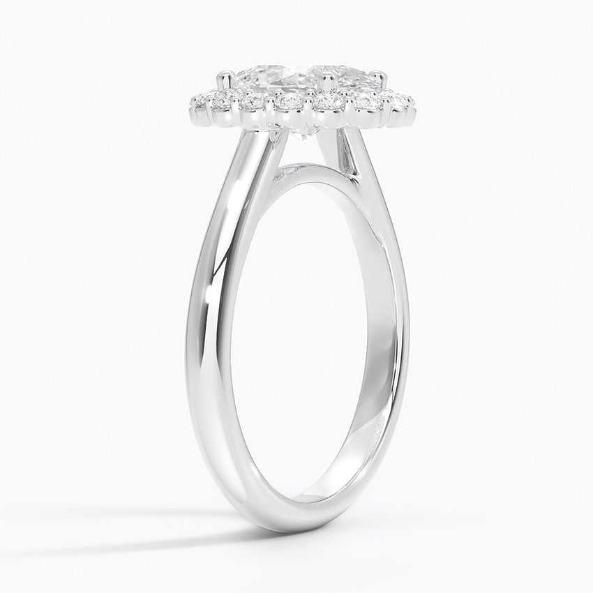 IGI Certified Lab Grown Diamond Engagement Ring Oval Brilliant Halo Ring - Image 2