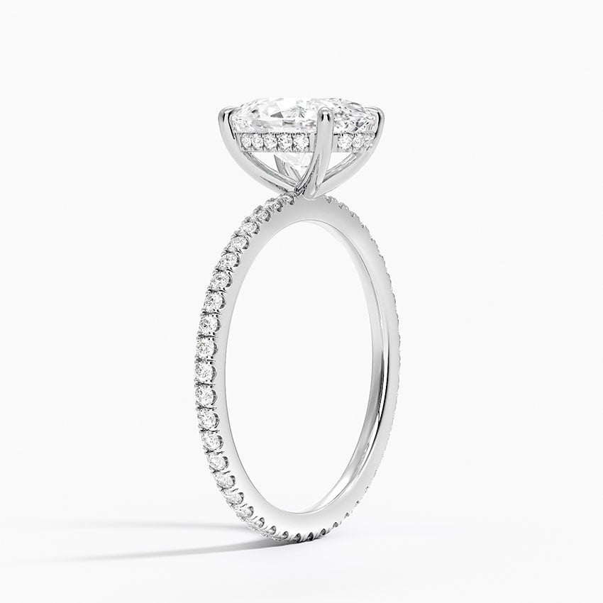 IGI Certified Lab Grown Diamond Engagement Ring Oval Brilliant Hidden Halo Full Eternity Pavé Ring - Image 2