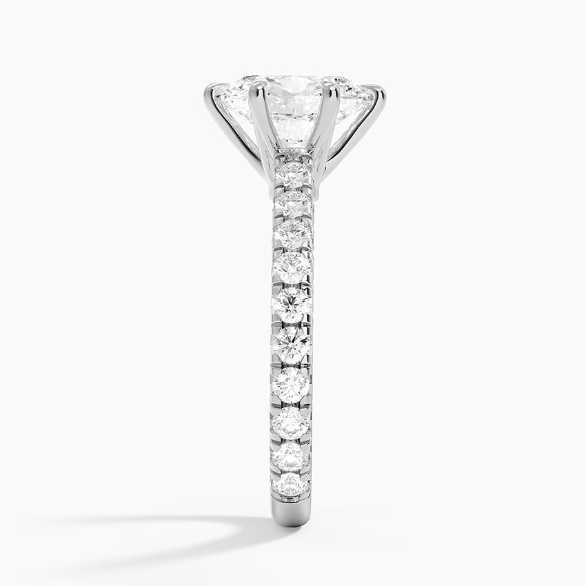IGI Certified Lab Grown Diamond Engagement Ring Oval Brilliant Cut Pavé Cathedral Ring - Image 3