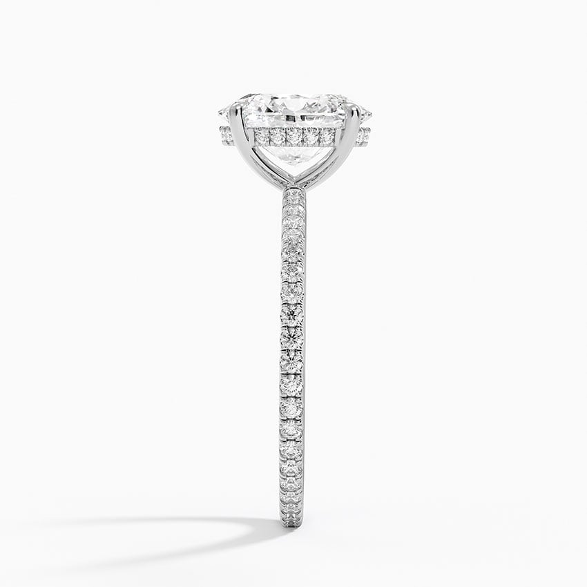 IGI Certified Lab Grown Diamond Engagement Ring Oval Brilliant Hidden Halo Full Eternity Pavé Ring - Image 3