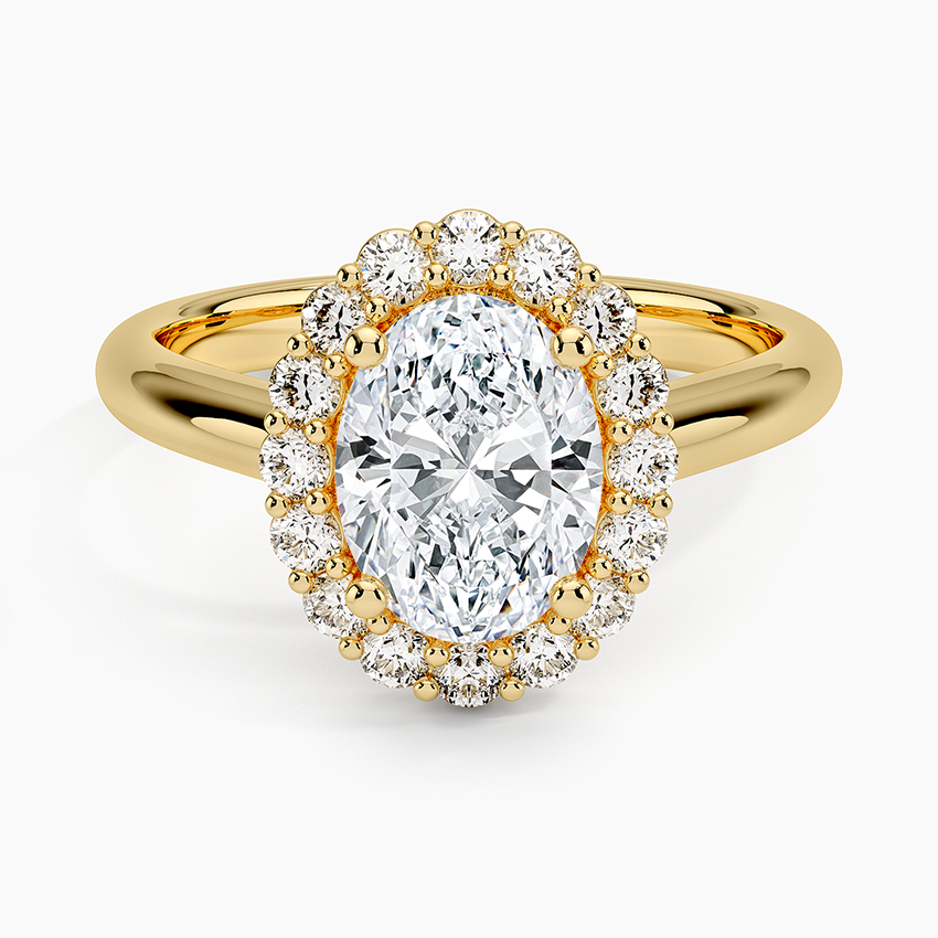 IGI Certified Lab Grown Diamond Engagement Ring Oval Brilliant Halo Ring - Image 4