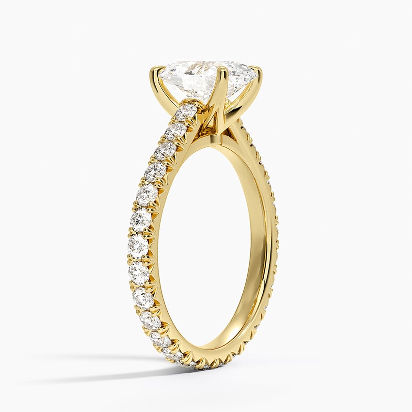 IGI Certified Lab Grown Diamond Engagement Ring Oval Brilliant French Pavé Ring - Image 5