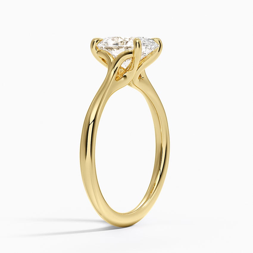 IGI Certified Lab Grown Diamond Engagement Ring Oval Brilliant Twisted Solitaire Ring - Image 5
