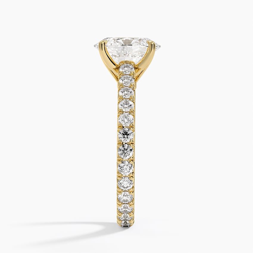 IGI Certified Lab Grown Diamond Engagement Ring Oval Brilliant French Pavé Ring - Image 6