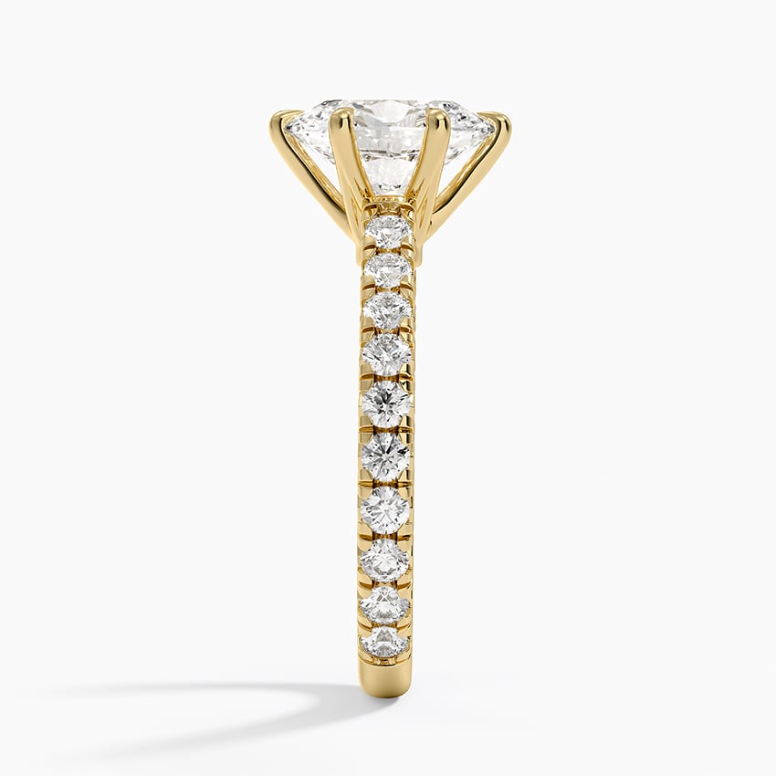 IGI Certified Lab Grown Diamond Engagement Ring Oval Brilliant Cut Pavé Cathedral Ring - Image 6