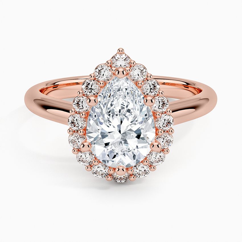 IGI Certified Lab Grown Diamond Engagement Ring Pear Brilliant Halo Ring - Image 7