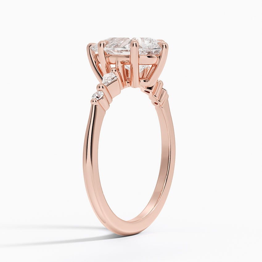IGI Certified Lab Grown Diamond Engagement Ring Pear Brilliant With Kite Accent Diamond Ring - Image 8