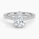 IGI Certified Lab Grown Diamond Engagement Ring Pear Brilliant Hidden Halo Pavé Ring
