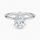 IGI Certified Lab Grown Diamond Engagement Ring Pear Brilliant Twisted Solitaire Ring