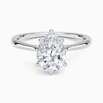 IGI Certified Lab Grown Diamond Engagement Ring Pear Brilliant Twisted Solitaire Ring
