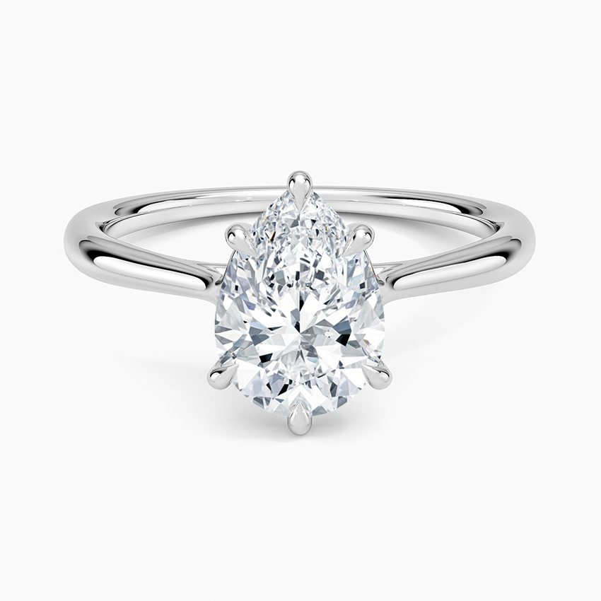 IGI Certified Lab Grown Diamond Engagement Ring Pear Brilliant Twisted Solitaire Ring