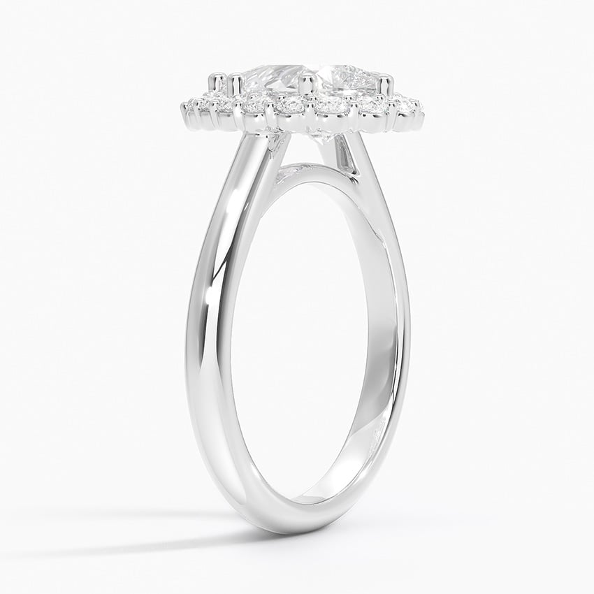 IGI Certified Lab Grown Diamond Engagement Ring Pear Brilliant Halo Ring - Image 2