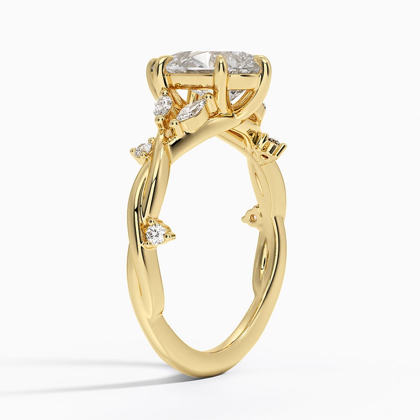 IGI Certified Lab Grown Diamond Engagement Ring Pear Brilliant With Nature-Inspired Twist Band Ring - Image 5