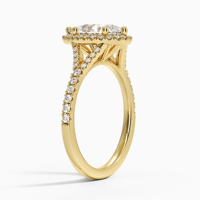 IGI Certified Lab Grown Diamond Engagement Ring Pear Brilliant Split Shank Halo Ring - Image 5