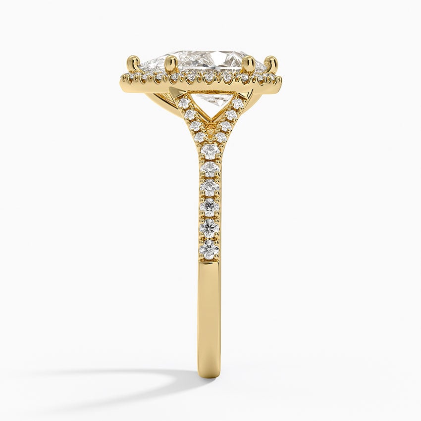 IGI Certified Lab Grown Diamond Engagement Ring Pear Brilliant Split Shank Halo Ring - Image 6