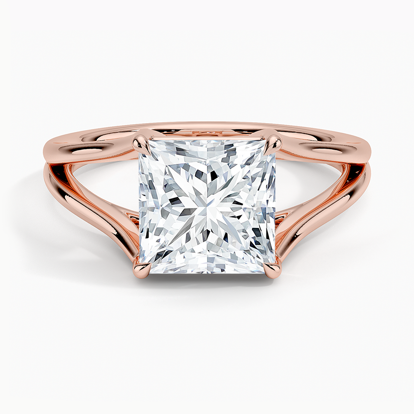 IGI Certified Lab Grown Diamond Engagement Ring Princess Brilliant Split Shank Solitaire Ring - Image 7
