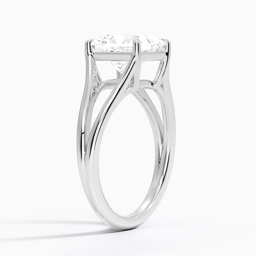 IGI Certified Lab Grown Diamond Engagement Ring Princess Brilliant Split Shank Solitaire Ring - Image 2