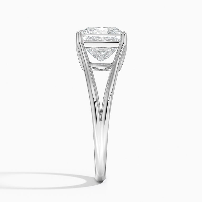 IGI Certified Lab Grown Diamond Engagement Ring Princess Brilliant Split Shank Solitaire Ring - Image 3