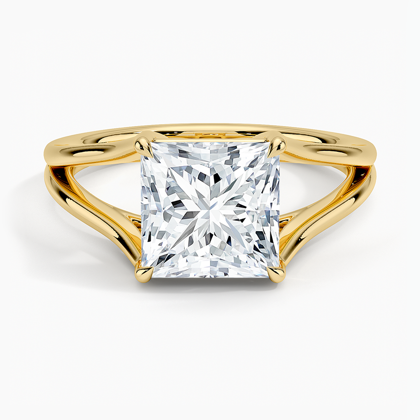 IGI Certified Lab Grown Diamond Engagement Ring Princess Brilliant Split Shank Solitaire Ring - Image 4