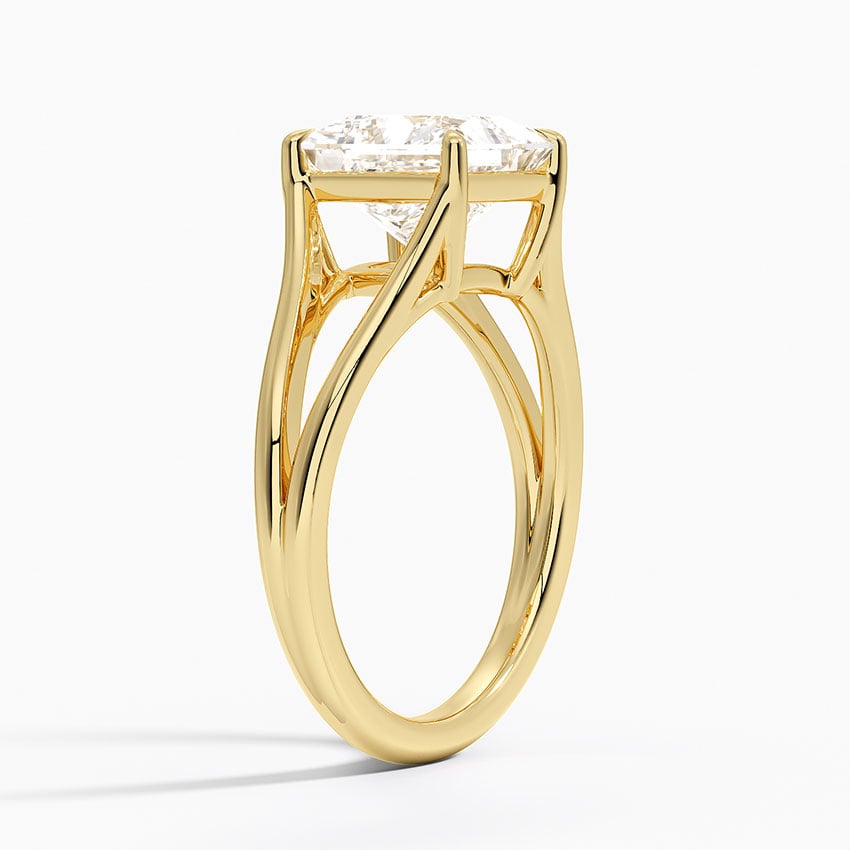IGI Certified Lab Grown Diamond Engagement Ring Princess Brilliant Split Shank Solitaire Ring - Image 5