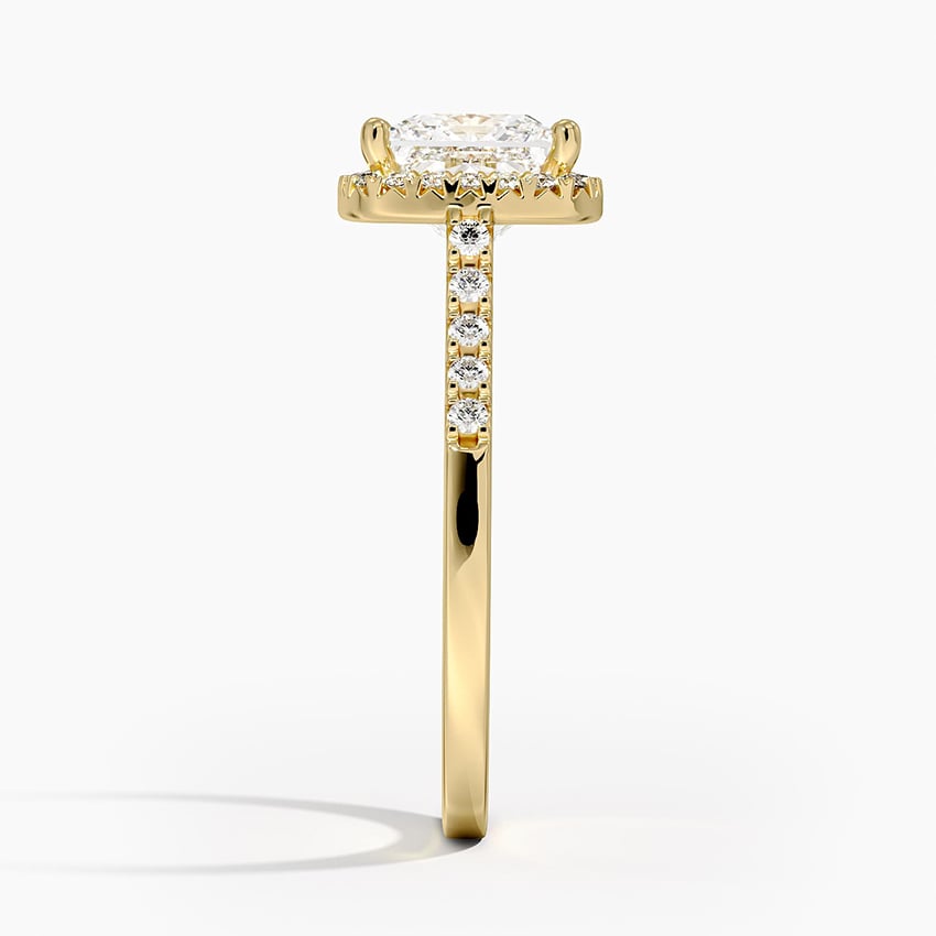 IGI Certified Lab Grown Diamond Engagement Ring Princess Brilliant Halo Ring With Cathedral Pavé Band - Image 6