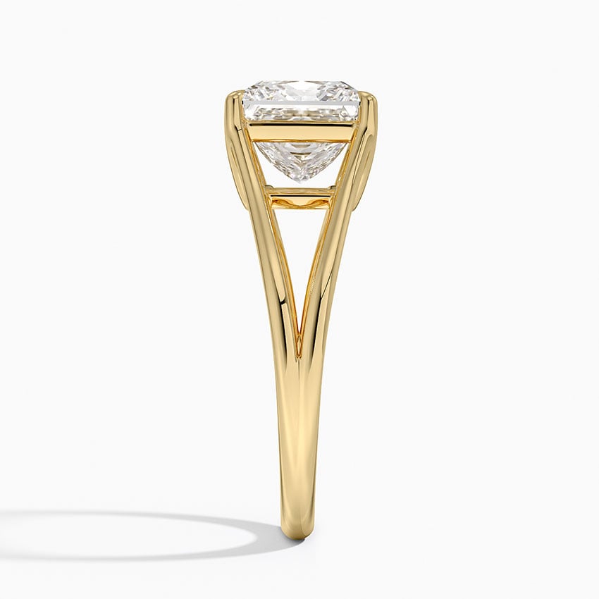 IGI Certified Lab Grown Diamond Engagement Ring Princess Brilliant Split Shank Solitaire Ring - Image 6