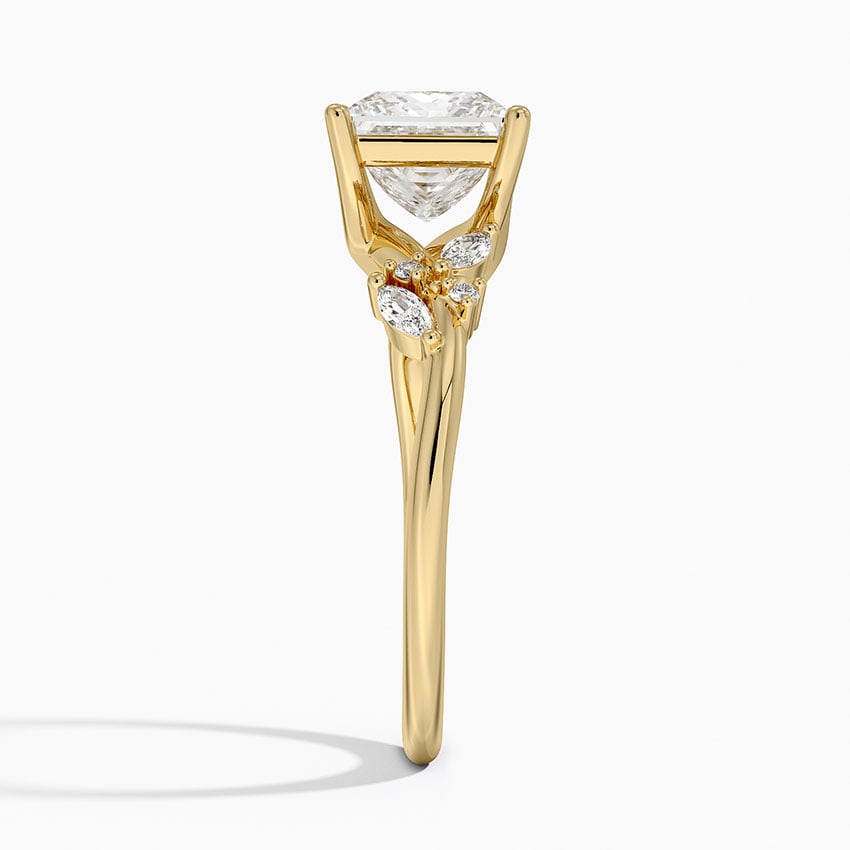IGI Certified Lab Grown Diamond Engagement Ring Princess Brilliant Floral Cathedral Ring - Image 6