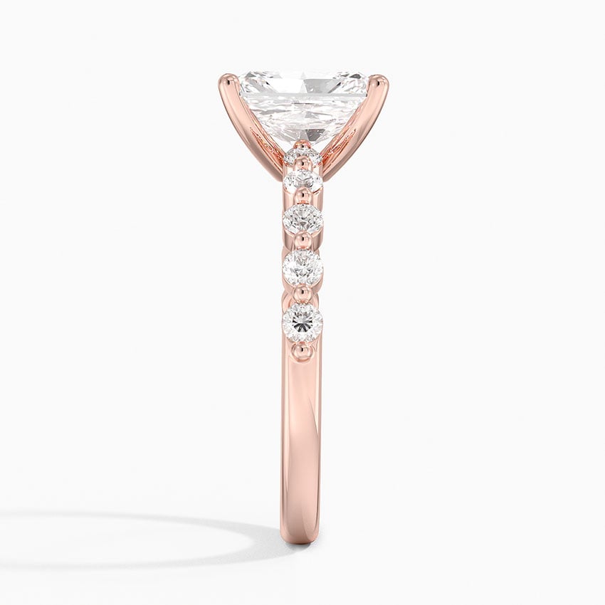 IGI Certified Lab Grown Diamond Engagement Ring Radiant Brilliant Graduated Side Stone Ring - Image 9