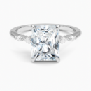 IGI Certified Lab Grown Diamond Engagement Ring Radiant Brilliant With Kite Accent Diamond Ring