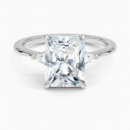 IGI Certified Lab Grown Diamond Engagement Ring Radiant Brilliant With Pear Accents Ring