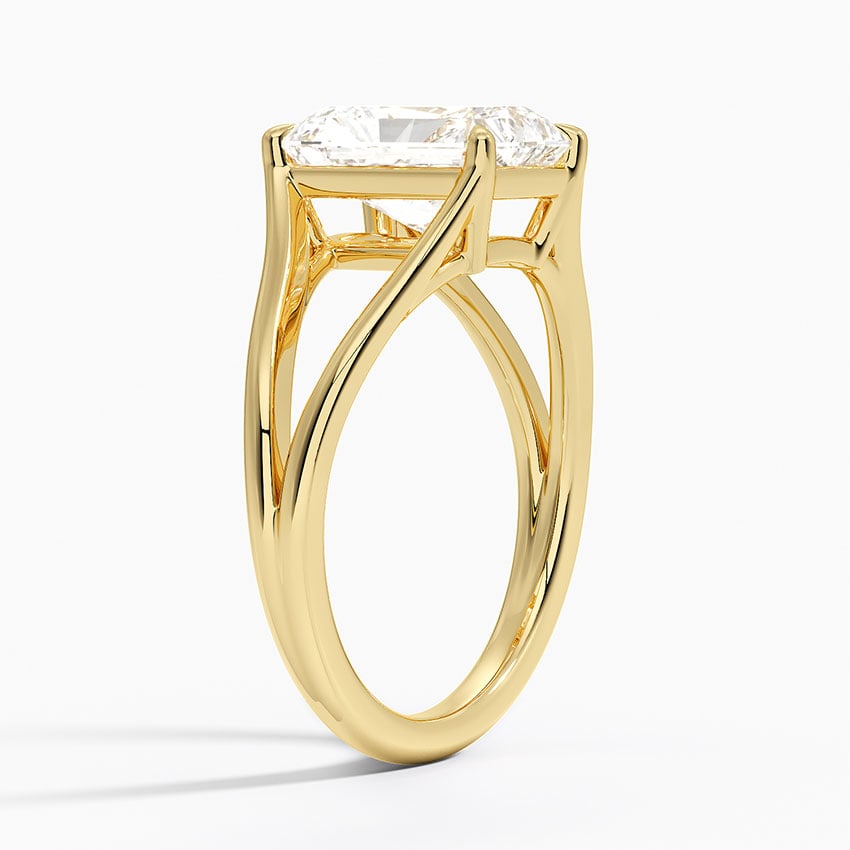 IGI Certified Lab Grown Diamond Engagement Ring Radiant Brilliant Split Shank Solitaire Ring - Image 5