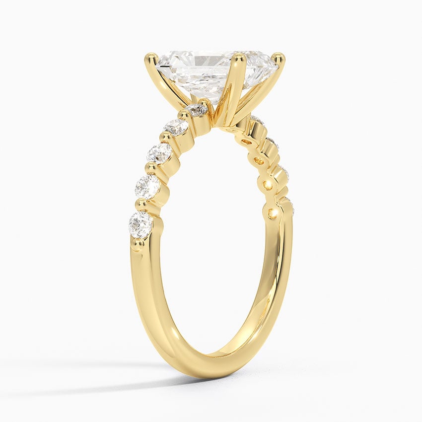 IGI Certified Lab Grown Diamond Engagement Ring Radiant Brilliant Graduated Side Stone Ring - Image 5