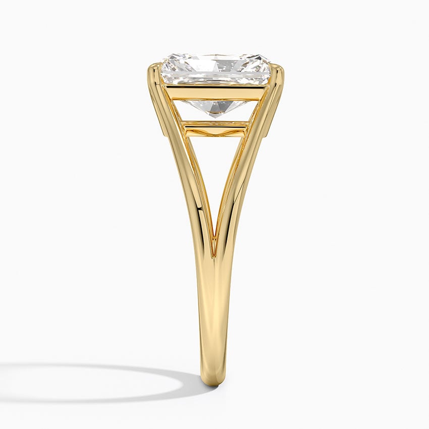 IGI Certified Lab Grown Diamond Engagement Ring Radiant Brilliant Split Shank Solitaire Ring - Image 6