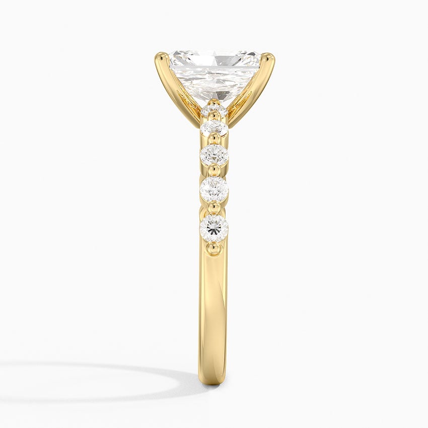 IGI Certified Lab Grown Diamond Engagement Ring Radiant Brilliant Graduated Side Stone Ring - Image 6