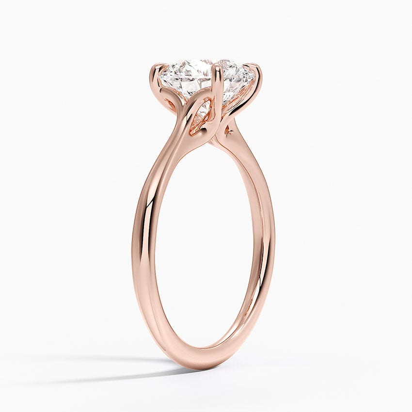 IGI Certified Lab Grown Diamond Engagement Ring Round Brilliant Twisted Solitaire Ring - Image 8