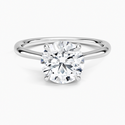 IGI Certified Lab Grown Diamond Engagement Ring Round Brilliant Twisted Solitaire Ring