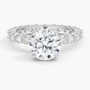 IGI Certified Lab Grown Diamond Engagement Ring Round Brilliant Full Eternity Pavé Ring