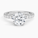 IGI Certified Lab Grown Diamond Engagement Ring Round Brilliant Hidden Halo Pavé Ring