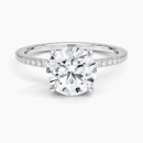 IGI Certified Lab Grown Diamond Engagement Ring Round Brilliant Hidden Halo Full Eternity Pavé Ring