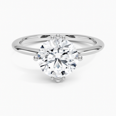IGI Certified Lab Grown Diamond Engagement Ring Round Brilliant Tulip Prong Solitaire Ring