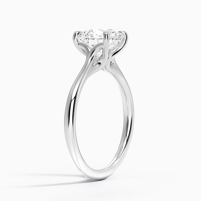 IGI Certified Lab Grown Diamond Engagement Ring Round Brilliant Twisted Solitaire Ring - Image 2