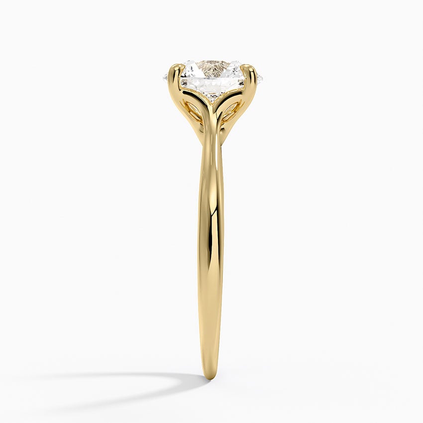 IGI Certified Lab Grown Diamond Engagement Ring Round Brilliant Twisted Solitaire Ring - Image 6